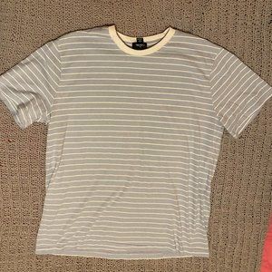 Forever 21-Mens' White Striped Blue T-shirt